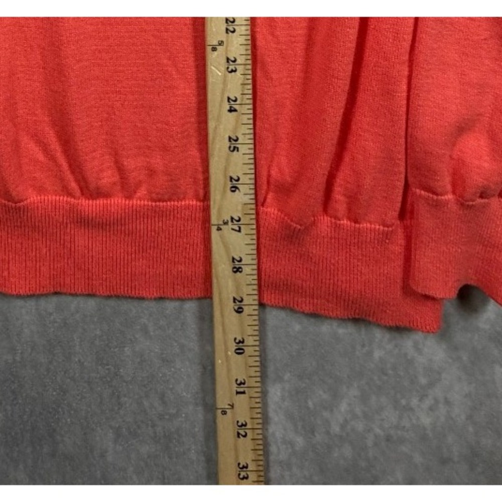 Greg Norman Mens XL Sweater Cotton Orange V Neck Shark Logo Golf Pullover - Picture 6 of 9